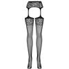 Obsessive COLLANT S500 APERTI A RETE CON GIARRETTIERA NERO (S/M/L,NERO)