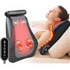 Snailax Shiatsu Massaggiatore lombare per dolori al collo e alla schiena, con tessuto profondo del calore, cuscino massaggiante 4D per uso domestico e ufficio, regalo di Natale per donne e uomini