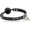 Hisionlee, ball gag per BDSM con palla in silicone, lucchetto e chiave di bloccaggio