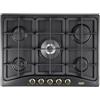 De'Longhi ANF 57 PRO Piano Cottura da Incasso 70 cm, Comandi Frontali, Nero