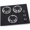 aqxreight Cooktop a Gas RV, Stufa a Gas in Vetro Temperato a 3 Bruciatori 1,8 KW per la Stufa a per Roulotte con Regolamento a più Livelli di di Fuoco, Persino Distribuzione