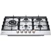 LG CBGZ3016S Piano Cottura 5 Fuochi a Gas, 75cm, Potenza 11,5kW, Metano e GPL, Valvole di sicurezza, Bruciatore Tripla Corona, Griglie in ghisa antiribaltamento, Piatto Acciaio Inox