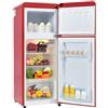 Mielvu Frigorifero retrò. Combinazione frigorifero-congelatore, altezza 105,5 cm, larghezza 41 cm, capacità totale 92 litri, temperatura -27 °C ~ 13 °C, illuminazione a LED. (Rosso)