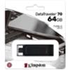 KINGSTON DT70/64GB - KINGSTON FLASH DRIVE USB TYPE C 64GB DATATRAVELER NERO