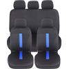 Auto Accessori Lupex Coprisedili per auto Universali, tessuto poliestere, set fodere protezione sedili, copertura adattabile, No Suv (Anteriori e Posteriori, C - Blu Chiaro)