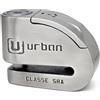 URBAN UR14S Blocca Disco per Moto Senza/Con Allarme Hi-Tech 120dB, Antifurto Moto Omologato SRA Massima Sicurezza, Warning Sensibilità A+, Acciaio Inox, Lucchetto Bloccadisco Doppio Bloccaggio 14mm