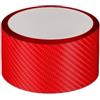 Wambere Pellicola di protezione per paraurti auto, in carbonio, per paraurti auto, colore rosso, 5 cm x 3 m