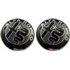 VS 2 Fregi Stemma Compatibili con Alfa Romeo Auto Logo 74mm New Black Per Cofano Anteriore e Posteriore Emblema Stemmi in Metallo (Confezione da 2)
