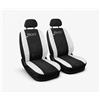 Rebeca Shop Coprisedili Anteriori Compatible con 500L, Tessuto Policotone, Made in Italy, Nome Auto Ricamato, (Nero/Bianco)
