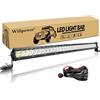 Willpower Barra LED Fuoristrada 24 Pollici 180W + Magnetico Supporto + Cablaggio Barra Luci LED Fila Unica Slim Faretti LED 12V 24V Impermeabile Faro da Lavoro LED per Auto Trattore Camion Barca