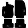 RDS TRUCK Tappetino Tappetini per Renault Clio III 3/5 porte anno 2005 al 2012, Tappetino per Renault Clio III 3/5 porte. (CLIO III NERO CON 4 RICAMI)