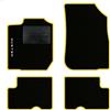 QUEMAR Tappetini Auto per Dacia Duster 2010-2017, Bordo Giallo, 1 Ricamo | Kit Tappeti Moquette e Gomma su Misura / Set 2 Anteriori + 2 Posteriori / Ricami e Colori Personalizzati / Antiscivolo