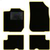QUEMAR Tappetini Auto per Dacia Duster 2010-2017, Bordo Giallo, 0 Ricami | Kit Tappeti Moquette e Gomma su Misura / Set 2 Anteriori + 2 Posteriori / Ricami e Colori Personalizzati / Antiscivolo