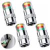 ACKKOR 4 Pezzi Tappi Valvola Monitoraggio Pressione Pneumatici con Indicatore Sensore a 3 Colori, Tappi Allarme PressioneAntifurto per Auto, Moto e Biciclette