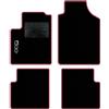 QUEMAR Tappetini Auto per 500 dal 2007, Bordo Fucsia, 1 Ricamo | anche Hybrid / Kit Tappeti Moquette e Gomma su Misura / Set 2 Anteriori + 2 Posteriori / Ricami e Colori Personalizzati