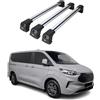 OMAC Barre Portatutto Trasversali Compatibili con Ford Transit Custom/Tourneo Custom II 2023-2026 - 2 Stangen - Bloccabile - Alluminio Argento