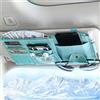 Generic Organizer per aletta parasole per auto, tasca con clip per occhiali, con scomparto con cerniera, per occhiali da sole, carte e documenti, accessorio per interni auto, camion, SUV, facile da agganciare