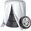 Nizirioo Custodia protettiva per pneumatici per auto: Nizirioo 210D Oxford, per 4 pneumatici (18/19/20/21/22 pollici), impermeabile, universale, 85 x 120 cm (argento)