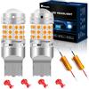 KaiDengZhe Lampadine LED W21W T20, 2 PZ Chip 3030 42-EX Senza Errori Canbus 7440 LED Ambra 12-36V 922 7441 7444 Lampadina di Ricambio Retromarcia Freni Indicatori di Direzione per Auto