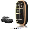 TOOMUME Cover Chiave Auto per Jeep Compass Renegade Cherokee Fiat 500x | Silicone Morbido, Antiurto, Anticaduta, Antigraffio, Custodia Protettiva Chiave per Freemont Tipo Dodge Challenger, 3 Tasti
