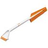 Fiskars Raschietto per ghiaccio con spazzola da neve, Smontabile | Plastica/Silicone, Bianco/Arancione, SnowXpert, 1019352