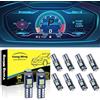 YONGMING Lampadina LED Auto T5 W3W 74 73 2723 2721 Blu 3030 SMD 10Pz | Luce Cruscotto LED Blu Ultra Luminosa Con 3 SMD 3030, Ideale Per Interni E Quadro Strumenti Auto
