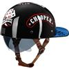 Woljay Casco da motociclista vintage retrò aperto berretto da baseball mezzo casco con lente estraibile per ciclomotore jet scooter street cruiser - Certificato DOT / ECER22-05