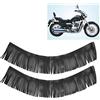 ACOGEDO 2 Pezzi per Moto Retro Pedale Bisaccia Artigianale in Pelle Artificiale con Frange Bella Sella Resistente può la Tua qualità di Pelle Montata Artificiale la Trama Alta e (Nero Articolo n.