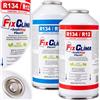 FixClima R134A SealsStop + PlusOil - Gas di riempimento per condizionatori d'aria per auto 1994-2016, con tubo, sigillante e adattatore, confezione doppia