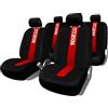 Sparco Set completo SPC1011 coprisedili auto universali rossi anteriori e posteriori