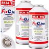 FixClima R134A SealsStop + PlusOil - Gas di riempimento per aria condizionata per auto 1994-2016, con tubo, sigillante 3 in 1 e adattatore, confezione doppia