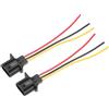 Partuto Portalampada Universale H13 Per Auto 2 Pz Maschio Per LED | Colori: Nero, Rosso, Giallo. Materiale: Metallo, Plastica. Dimensioni: 3.6x3.2x2.1cm. Lunghezza Cavo: 13.1cm. 3 Pin.