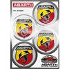 Abarth 1232837 Adesivi Tondo, 48mm, Confezioni da 4