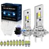 KaiDengZhe 2PCS H7 LED Lampadina più Luminosa al 600% Plug and Play Mini 28000LM 120W 6500K H7 Faro per Auto con Turbofan con 10PCS Kit Lampadine per Luci Interne Auto