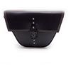 KIMISS Borsa da Forcellone per Moto, Sella Laterale Triangolare in Pelle Sintetica per ATV Cafe Racer (Nero)
