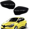 Ruolin Tappi per Specchietti, Copri Specchietto Retrovisore Auto Coppia Calotte Specchio Destra + Sinistra Nera Sostituzione per Renault Clio 4 Captur Zoe
