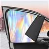 Generic Confezione da 4 tendine parasole magnetiche per auto, bloccano i raggi UV, mantengono gli interni freschi, accessori per auto per una facile installazione, stile laser