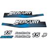 XRmarine Decalcomanie per Mercury 15 HP quattro tempi 1999-2006 anno motore fuoribordo blu decalcomania kit adesivi riproduzione 15hp 4 tempi