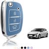TOOMUME Cover Chiave Auto per Hyundai i10 i20 ix20 ix35 i30 Tucson Bayon | Silicone Morbido, Antiurto, Anticaduta, Antigraffio, Custodia Protettiva Chiave per i40 Santa Fe Kona Ioniq Sonata, Flip S