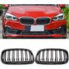 HZTWFC 2 Pezzi Nero Lucido Doppia Lamella Griglia Anteriore Griglia Paraurti Anteriore per BMW Serie 2 F45 Active Tourer Pre-lifting Serie 2 F46 Gran Tourer Pre-lifting 2014-2018