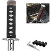 TOTMOX Sword Katana Pomello del cambio, universale Catchers Gear Pomello del cambio automatico corto per auto manuali e auto con cambio automatico, nero + bianco