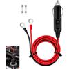 Ihteyuo Presa accendisigari maschio cavo accendisigari 16AWG 1M con terminale ad occhiello, cavo di alimentazione 12V 24V con fusibile 15A 20A LED adattatore per auto camion barca inverter pompa aria