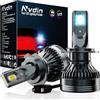 Nvdin h7 led lampadine 30000lm, fari anteriori ultra potenti per auto e moto, kit lampadina 12v per abbaglianti o anabbaglianti, luce per faro parabolico o lenticolare, 6000k bianca