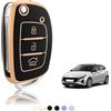 TOOMUME Cover Chiave Auto per Hyundai i10 i20 ix20 ix35 i30 Tucson Bayon | Silicone Morbido, Antiurto, Anticaduta, Antigraffio, Custodia Protettiva Chiave per i40 Santa Fe Kona Ioniq Sonata, Flip S