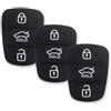 KeyQueen 3 Pezzi 3 Tasti Pulsanti Pad per Chiave Compatibile con Hyundai i10 i20 i30 ix20 ix35 Auto Chiave Guscio Cover Silicone di Ricambio Compatibile per Kia Ceed Soul Sportage Venga