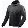REV'IT! Revit Quantum 2 WB Felpa con cappuccio da moto/Giacca in tessuto, nero/bianco, M