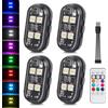 KaiDengZhe Luci Stroboscopiche Drone LED, KaiDengZhe 4 PZ 4 LED 8 Colori Impermeabili Luci Anticollisione Senza Fili con Telecomando Ricaricabili USB Strobe Drone Light per Auto Drone Moto Aeronavi Biciclette