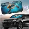 Generic Parasole per parabrezza auto, blocca i raggi UV, con visiera protettiva pieghevole e 4 ventose incluse, accessori per camion e SUV - Motivo tartaruga