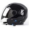 JianJud Caschi Jet Per Moto Bluetooth, Caschi Per Moto Con Lenti Anti-Appannamento Ad Alta Definizione, Certificazione DOT / ECE Con Funzione Di Risposta Automatica Per Metà Caschi Per Adulti (D, L)