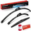 Frankberg 3x Spazzole Tergicristallo 650mm/450mm/350mm,Ant./Post. | Compatibile con Fortwo Cabrio 450, Forfour 454, Fortwo Coupé 450; incluso indicatore di usura und panno per la pulizia